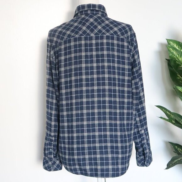 Rails Brushed Lennox Button Up Plaid Shirt Indigo Blue & Gray Size Medium M - Picture 6 of 9